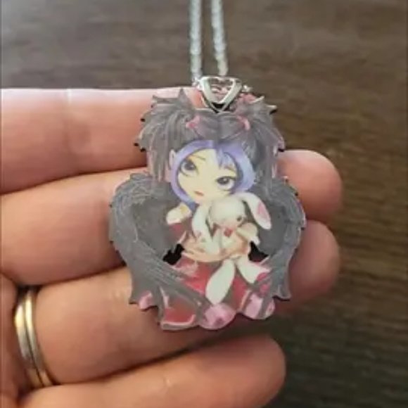 Acrylic Cute Cartoon Ladybug Anime Pendant Necklace HandMade - Picture 2 of 2